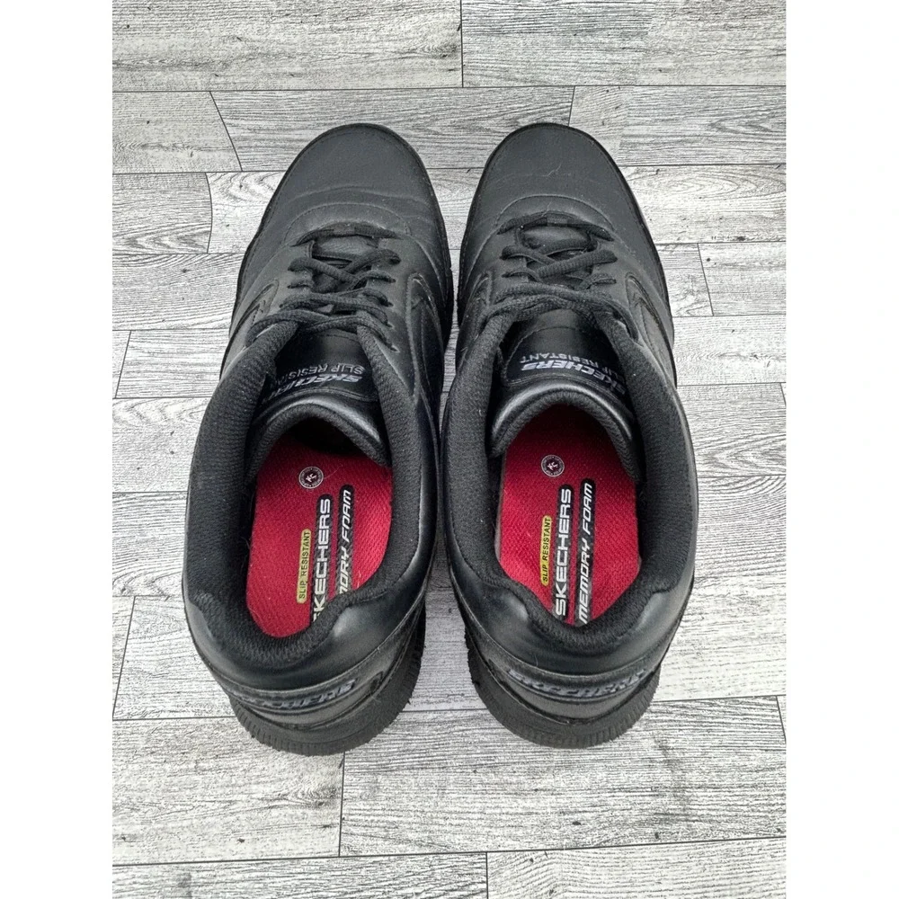 Skechers Work Slip Resistant EH Black‎ Memory Foam Leather Shoes Men US 13